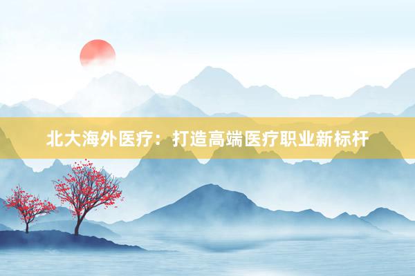北大海外医疗：打造高端医疗职业新标杆